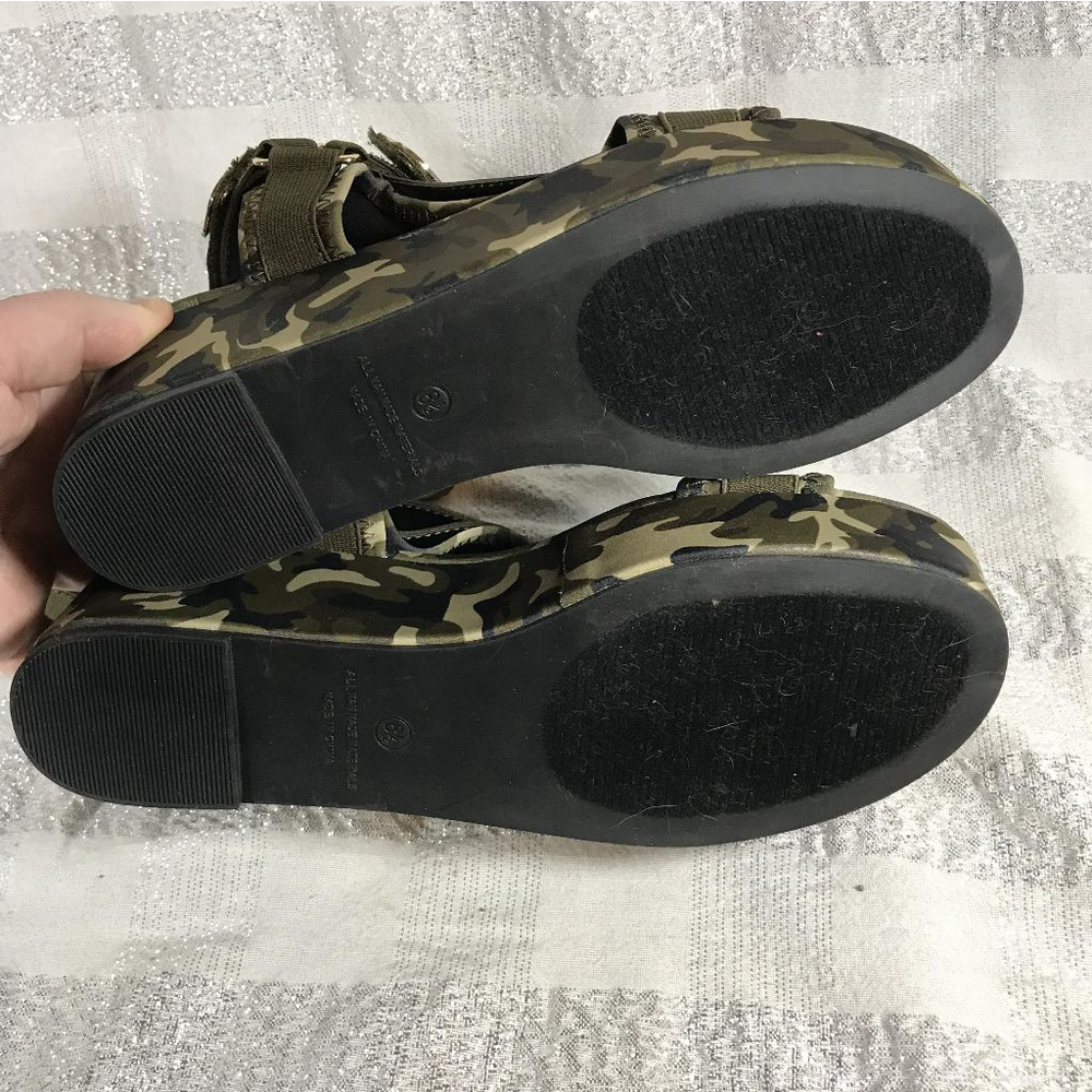 Liliana Barista-3 Camouflage Open Toe Ankle Strap Platform Sandals Size 8.5 - Picture 11 of 12